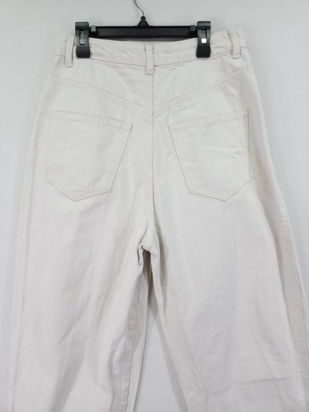 Zara High Waist Pleated Jeans Ivory Balloon Barrel Leg Womens Size 6 (27x26) - Picture 7 of 14